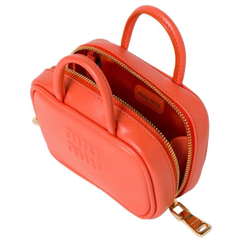 MIU MIU Кожаный аксессуар для сумки женский оранжевый, Orange — фото 2
