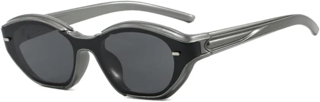 

Популярные модные солнцезащитные очки «кошачий глаз» для женщин, ретро-очки из резины, разные цвета, защита от УФ-излучения UV400, трендовые мужские солнцезащитные очки в стиле панк с заклепками TVTBBVV, Gray Black