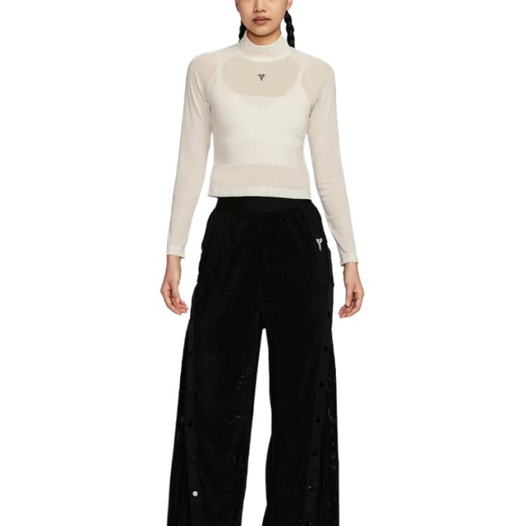 Женский топ с длинными рукавами кроп Nike, белый — фото 4