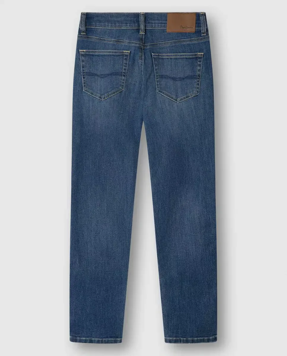 Детские джинсы сужающиеся к низу Asher Pepe Jeans, индиго синий — фото 2