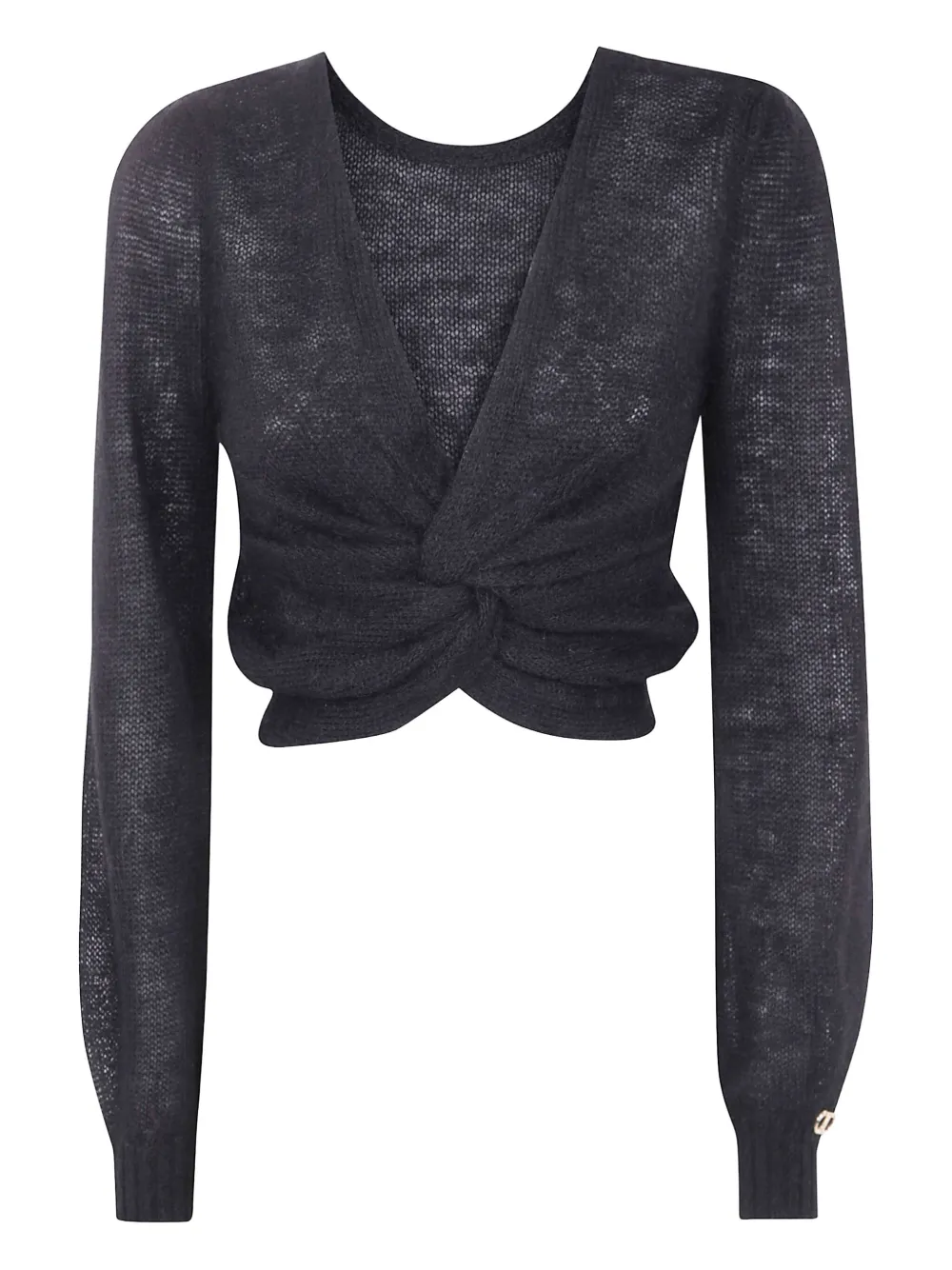 

Укороченный свитер с драпировкой TWINSET, черный