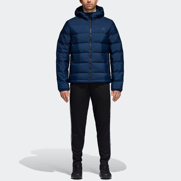 Пуховик adidas protection against cold Stay Warm hooded down Jacket Navy Blue, синий — фото 3