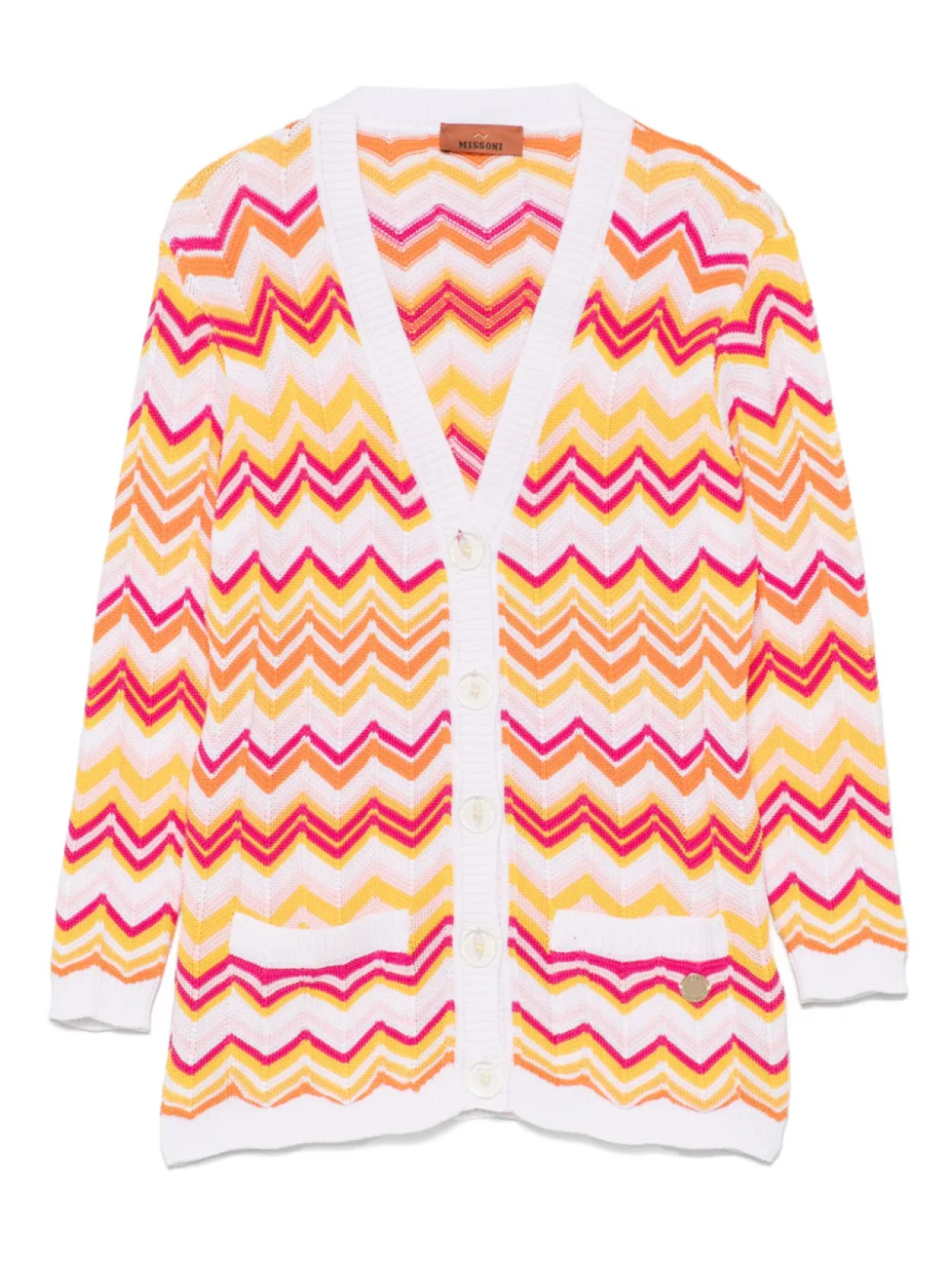 

Кардиган с узором «зигзаг» Missoni Kids, белый