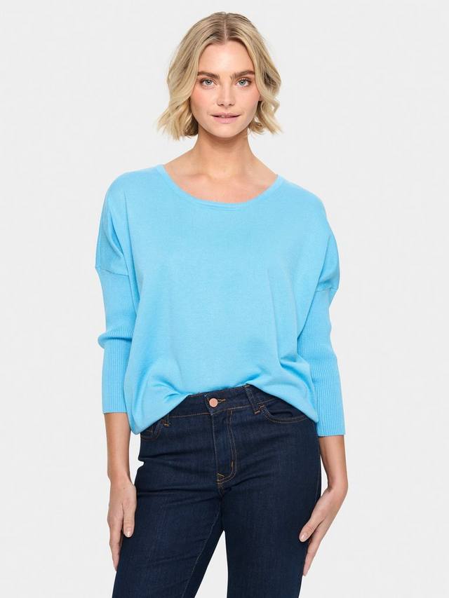 

Джемпер с ребристым рукавом mila Saint Tropez, цвет Ethereal Blue