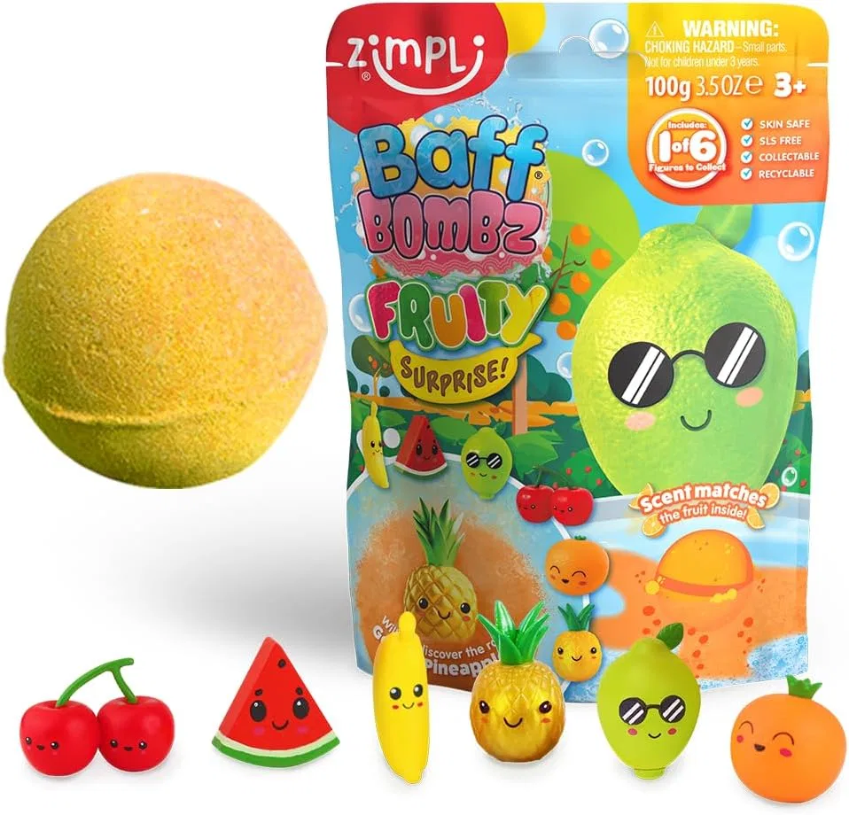Большая бомбочка для ванны Zimpli Kids Fruity Surprise с игрушкой, 100 г Zimpli
