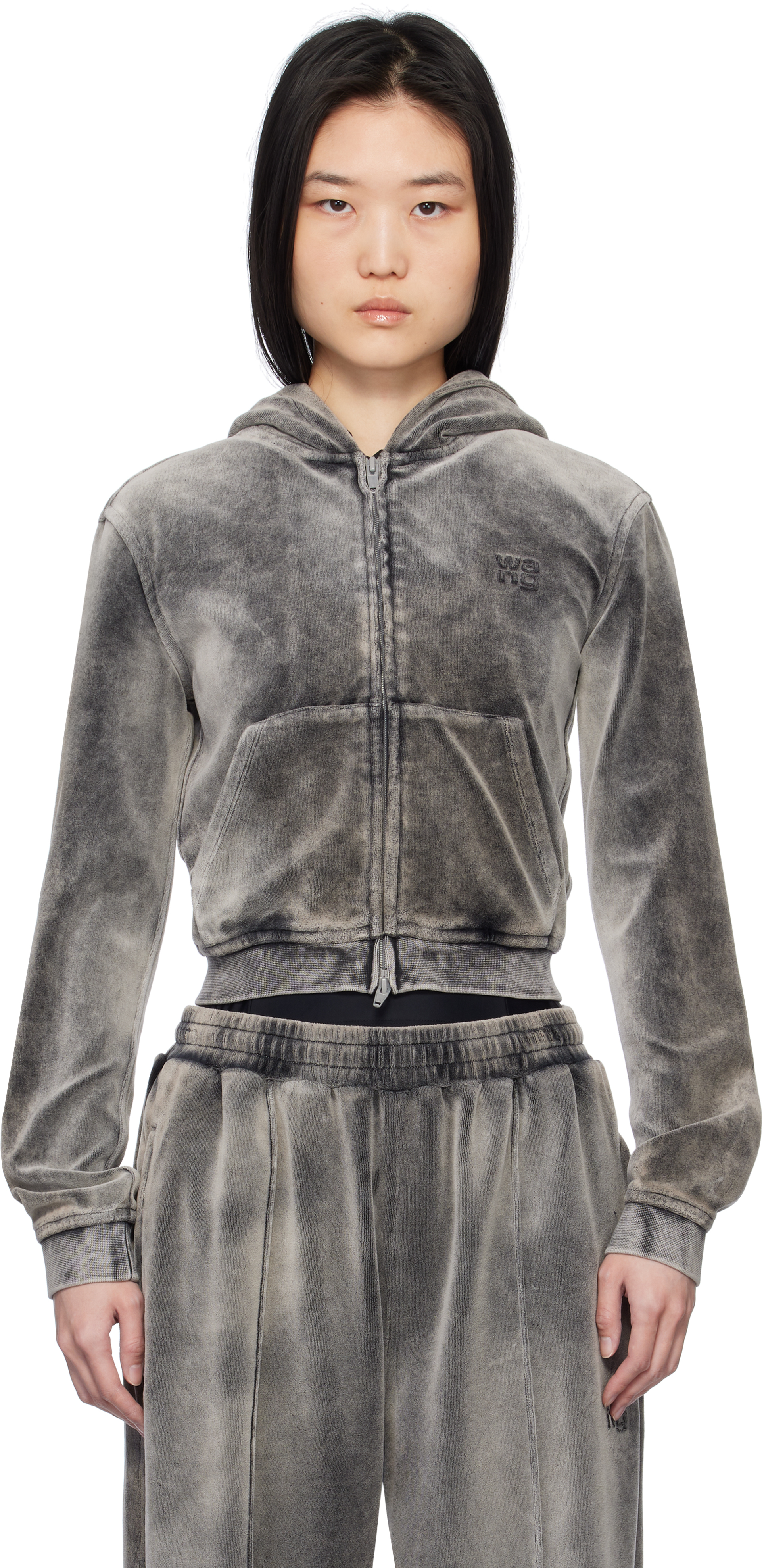 

Серая толстовка с капюшоном на молнии alexanderwang.t