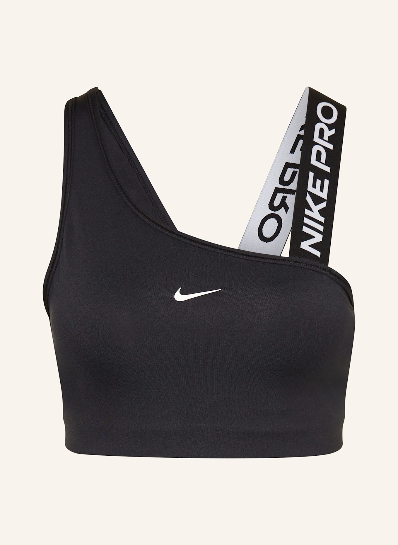 

Спортивный бюстгальтер с галочкой асимметричный Nike, черный