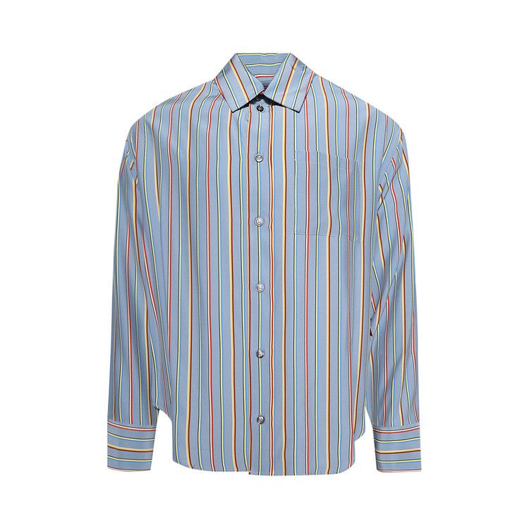 

Рубашка The Elder Statesman Stripe Jaquard Big Shirt, Dusty Blue