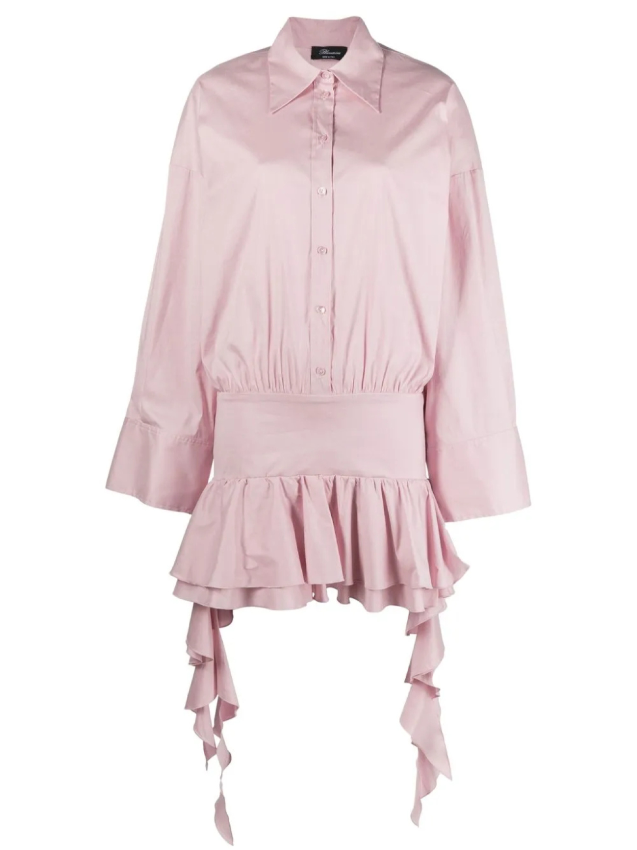 

Blumarine платье-рубашка с заниженной талией и оборками, розовый