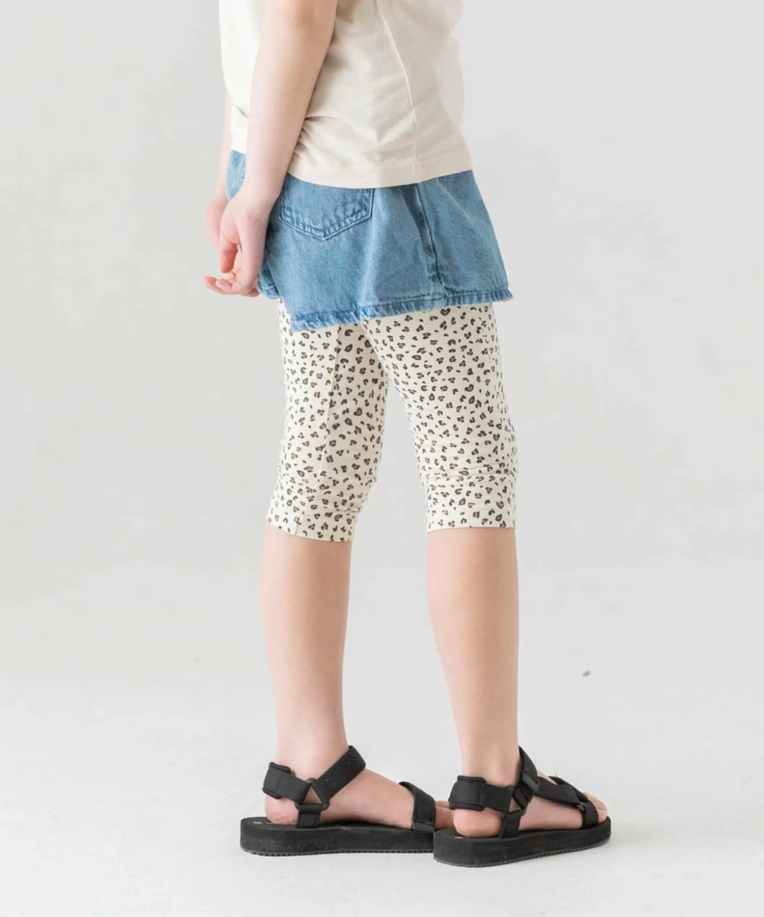 Леггинсы длиной 3/4 с эластичным рисунком Chil2, M Leopard/Cream