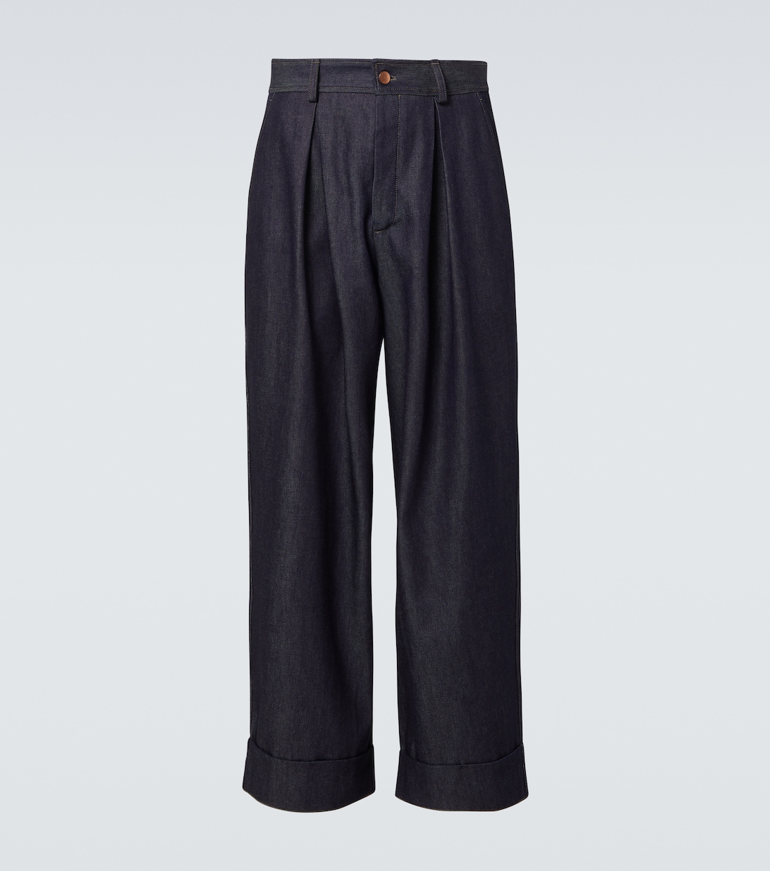 

Джинсовые брюки-клеш с высокой талией и широкими штанинами Roll Cuff King & Tuckfield, Indigo Dry