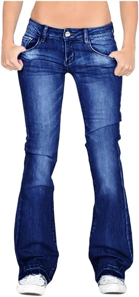 

Женские джинсы Plus Size Mid Rise Stretch Boot Cut CAOQAO