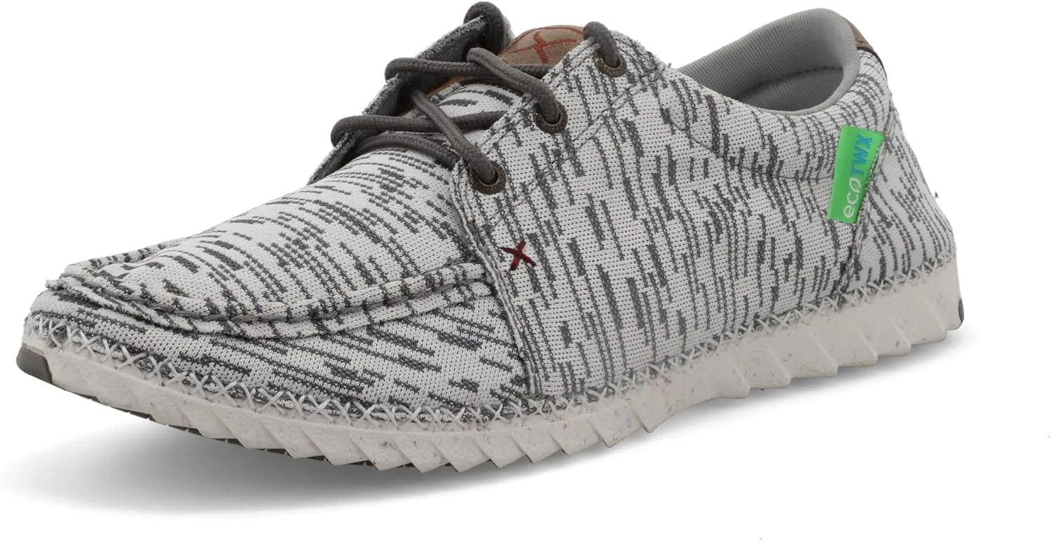 Мужские лоферы Twisted X Zero-X Chukka Driving Moc - кожаные лоферы с ручной обработкой натуральной кожи, белый/серый