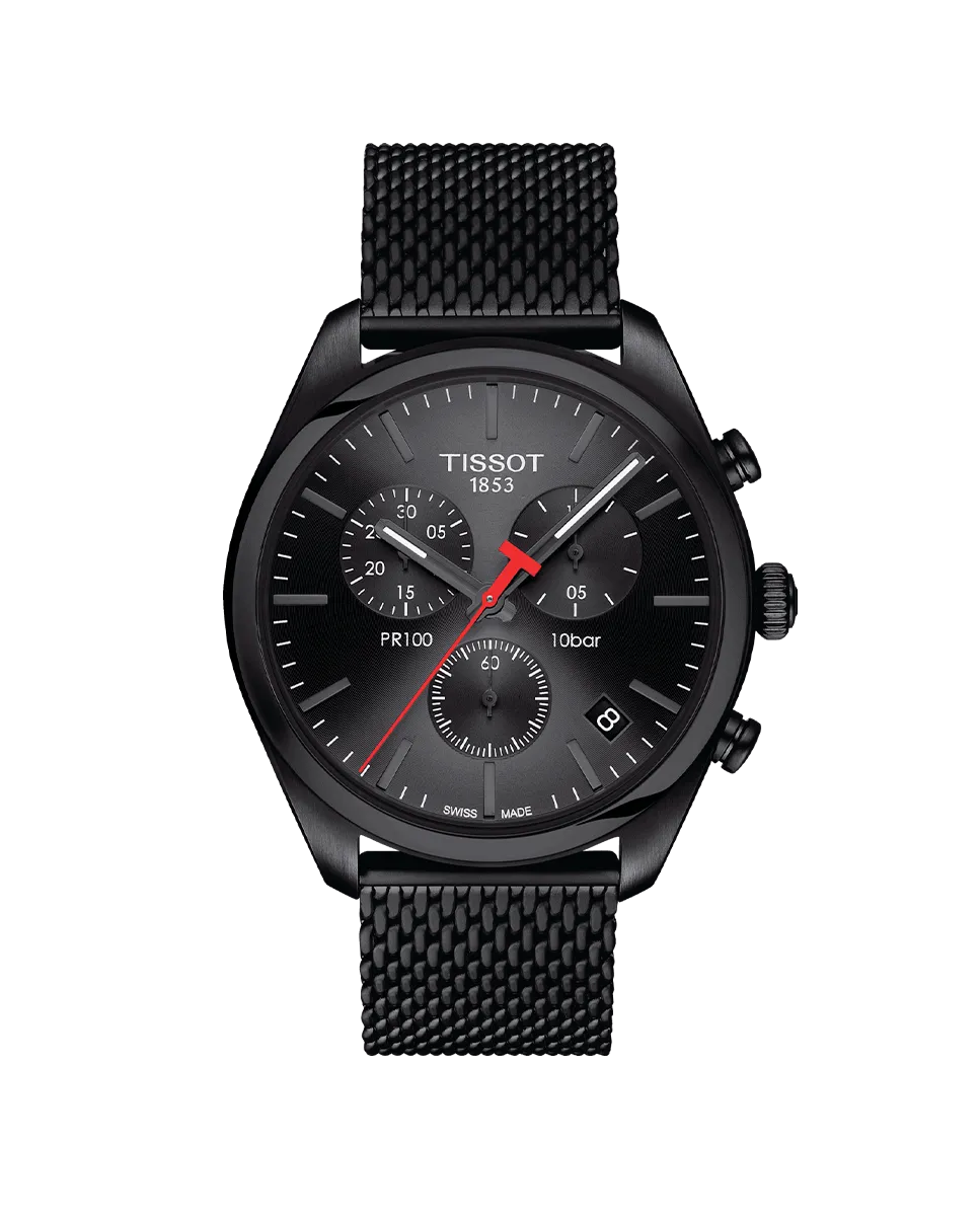 

Женские часы PR100 Chronograph из стали Tissot, черный