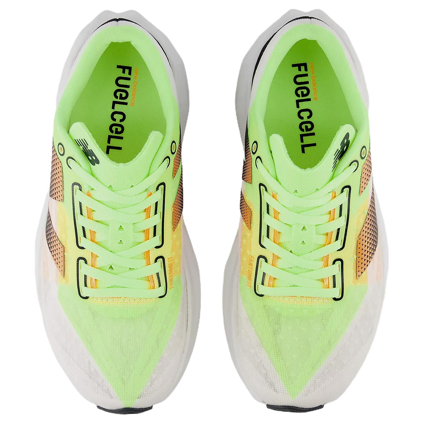 New Balance Фуэлселл Ребел V4 Бличд Лайм Гло Хот Манго — белый зеленый оранжевый, цвет White Green Orange — фото 4