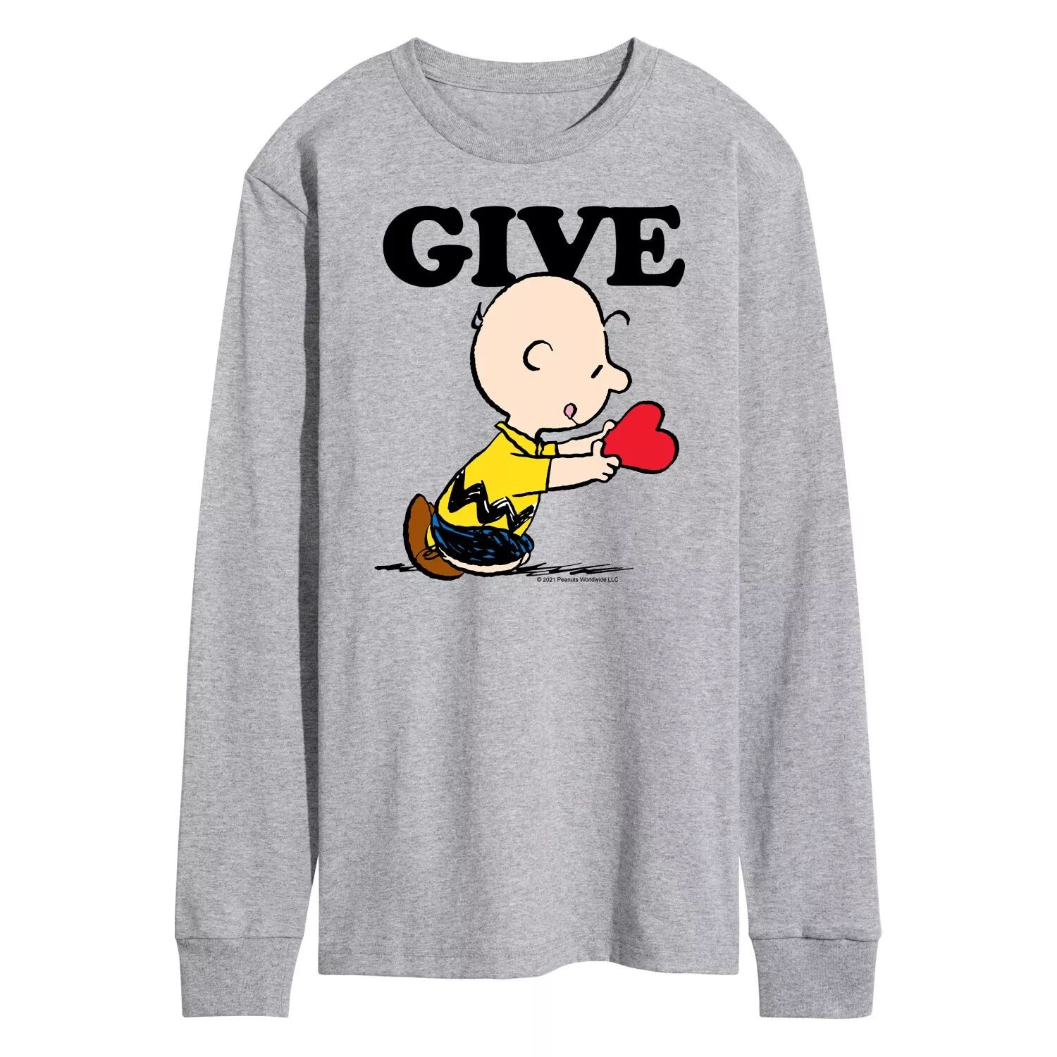 

Мужская футболка с длинным рукавом Peanuts Give Love Licensed Character