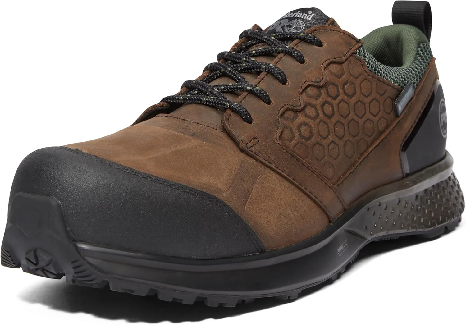 Мужские рабочие ботинки Timberland PRO Reaxion с композитным защитным носком, водонепроницаемые, индустриальные походные, коричневый/зеленый — фото 3