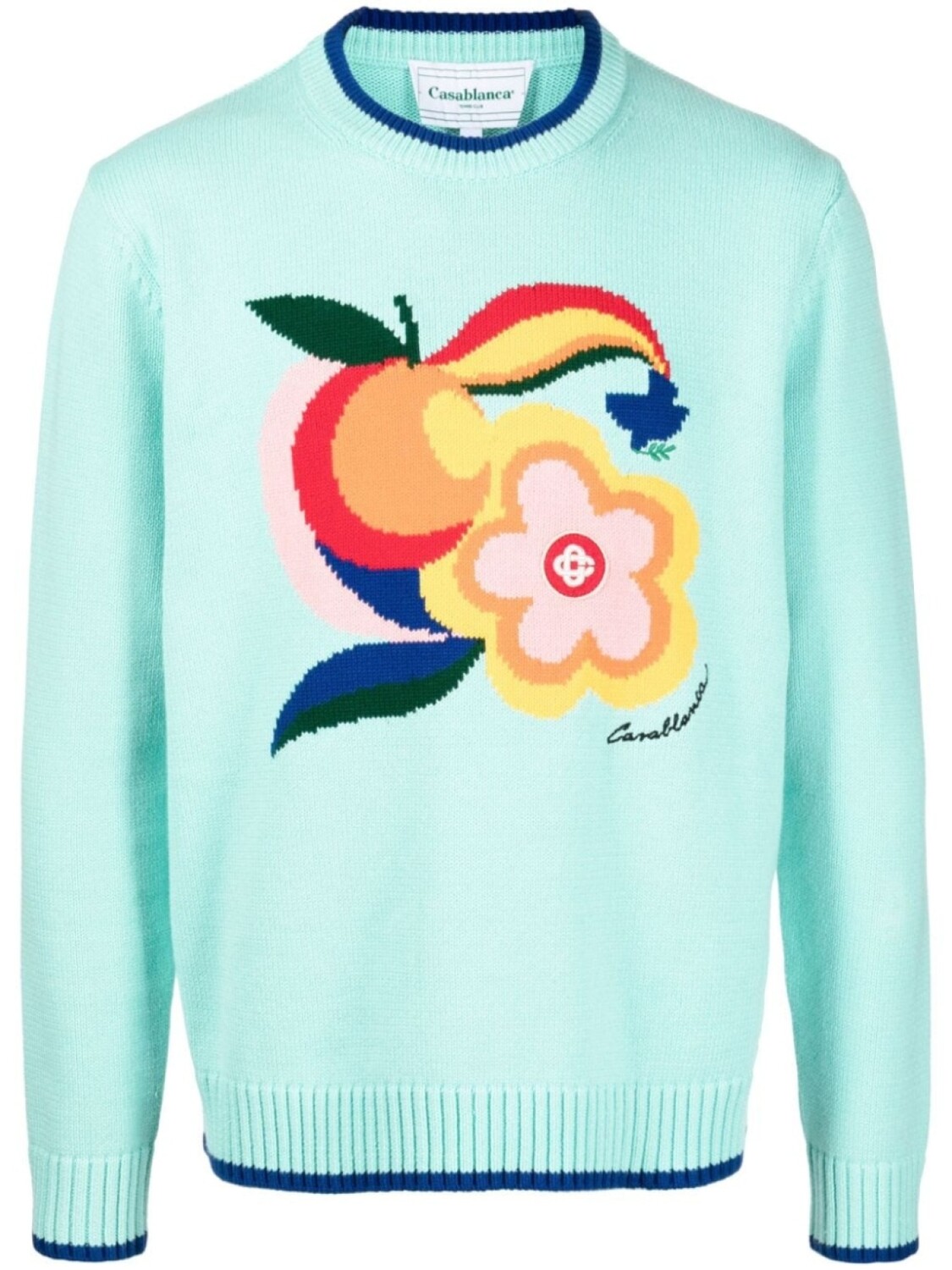 

Casablanca logo-patch intarsia knit jumper, зеленый