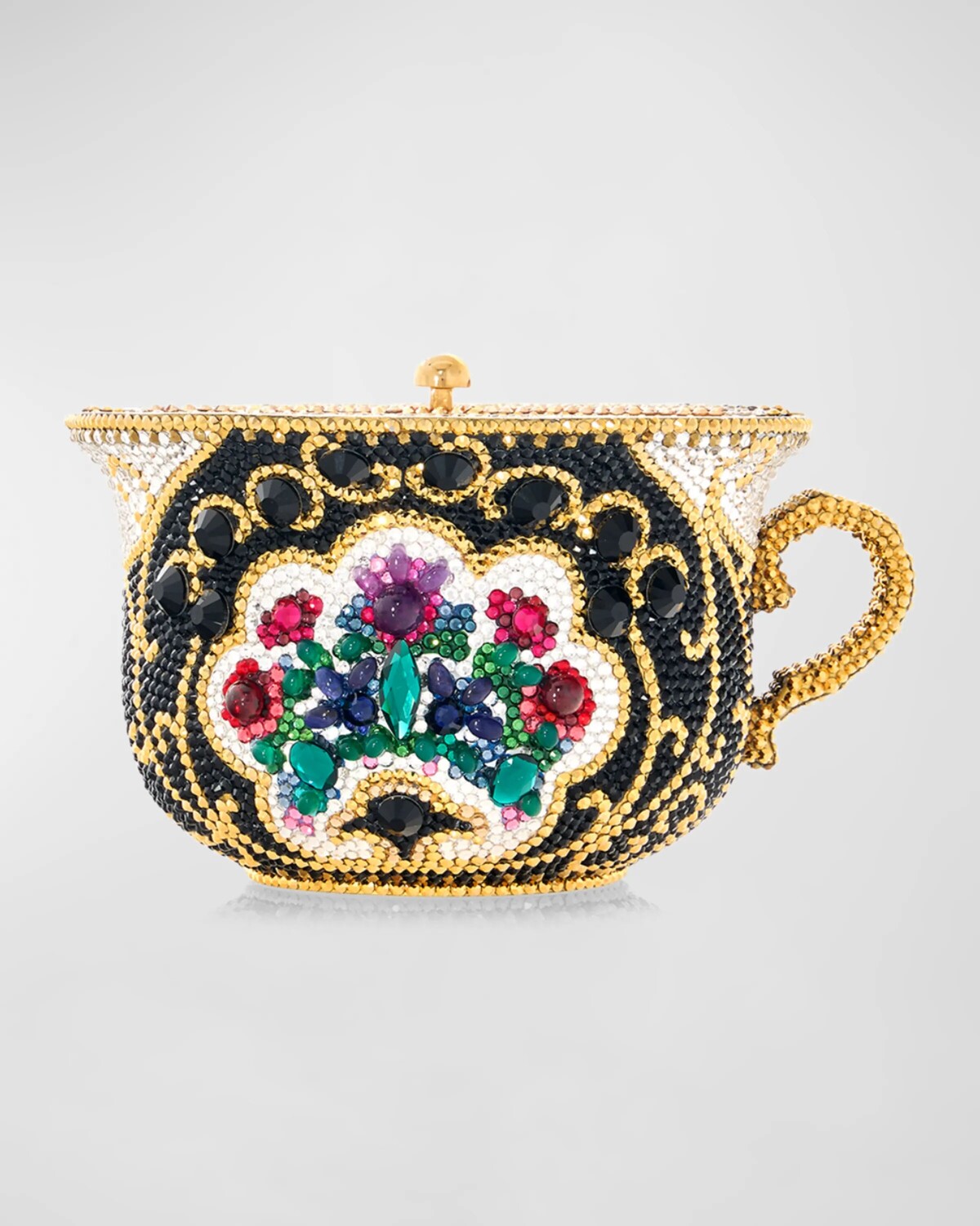 

Сумка женская Teacup Royal Tea Minaudiere Judith Leiber Couture, цвет Champagne Jet Multi