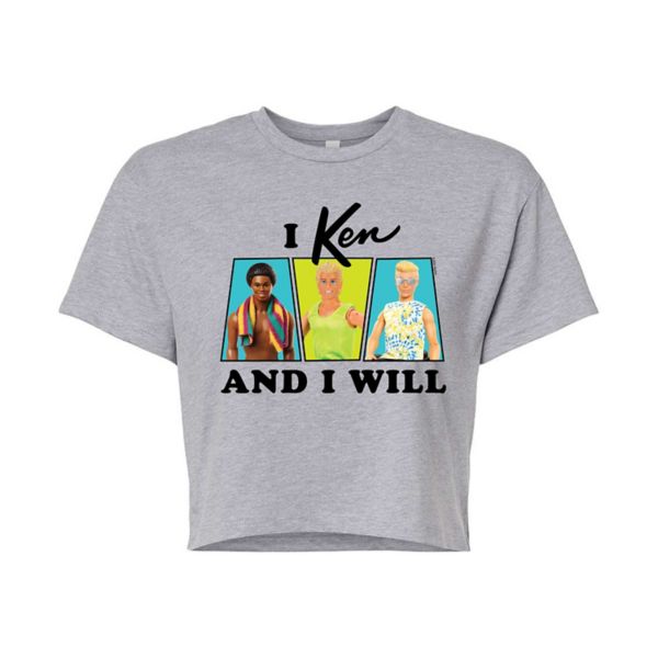 

Укороченная футболка Junior's I Ken and I Will Barbie, серый