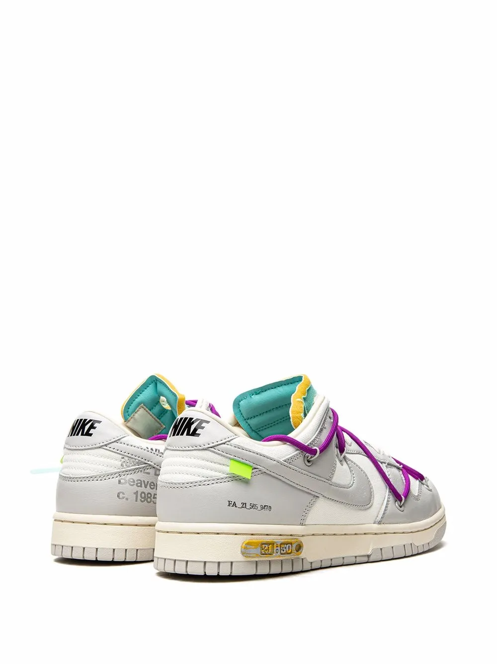Кроссовки Dunk Low из коллаборации с Off-White Nike X Off-White, белый — фото 3