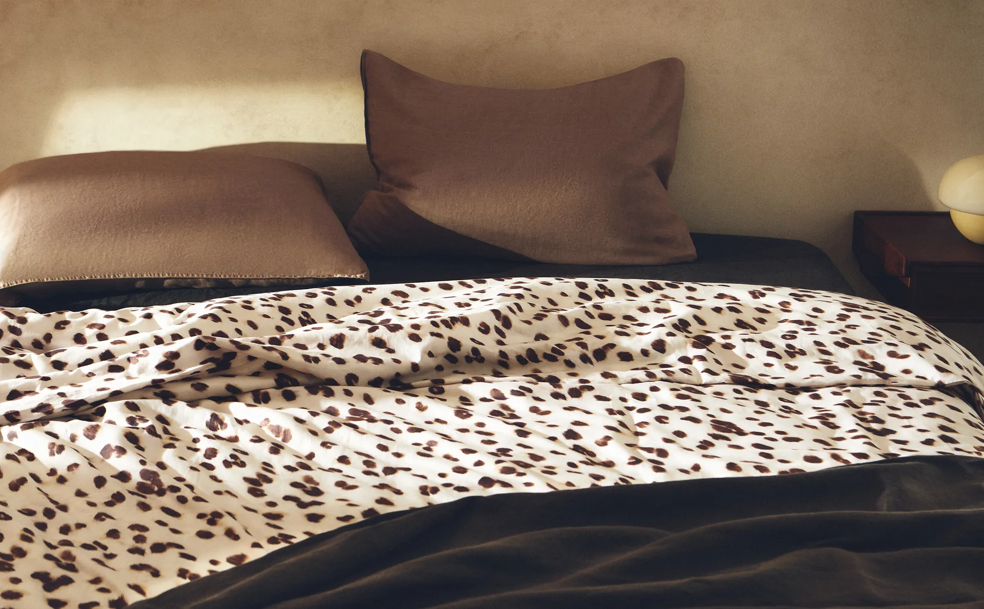 

Сатиновый пододеяльник с животным принтом Zara Home, экрю