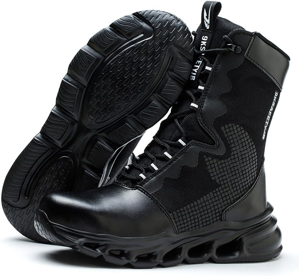 

Ботинки lmprock унисекс с тактическим стальным носком, противо-прокольной стойкостью, амортизирующей подошвой, дышащие, водо- и скользкозащитные, высокие, неразрушимые защитные обувь, черный