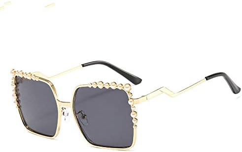 

Солнцезащитные очки большого квадратного размера 2027 года, женские солнцезащитные очки с жемчужным блеском, модные солнцезащитные очки для женщин, большие квадратные очки MTZJH, Black