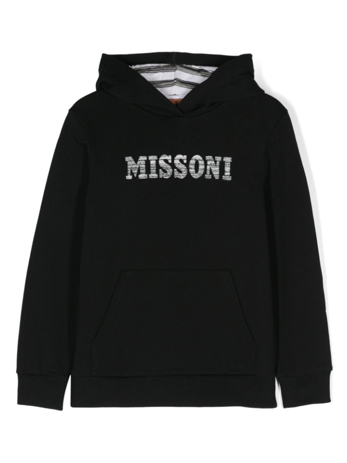 

Хлопковое худи с вышитым логотипом Missoni Kids, черный