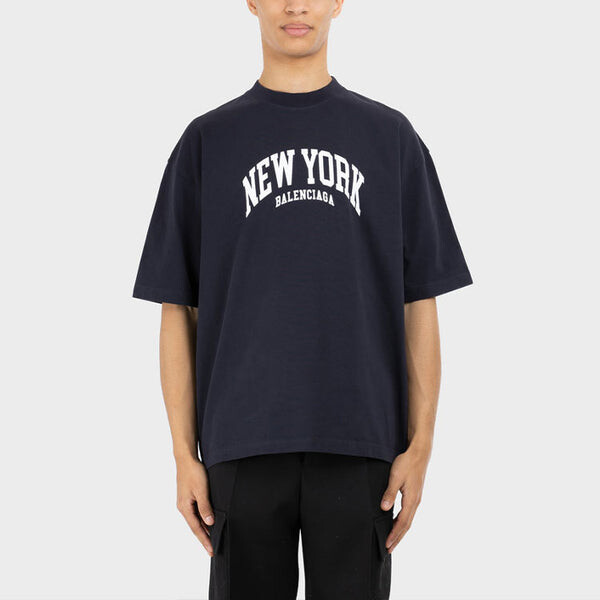 Футболка cities new york t-shirt medium fit 'navy' Balenciaga, синий — фото 4