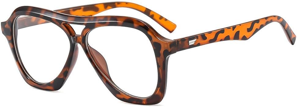 

Женские овальные солнцезащитные очки в стиле ретро с двойным дужком, усовершенствованные и универсальные, модные мужские солнцезащитные очки UV400 TYUVIVO, Leopard Clear