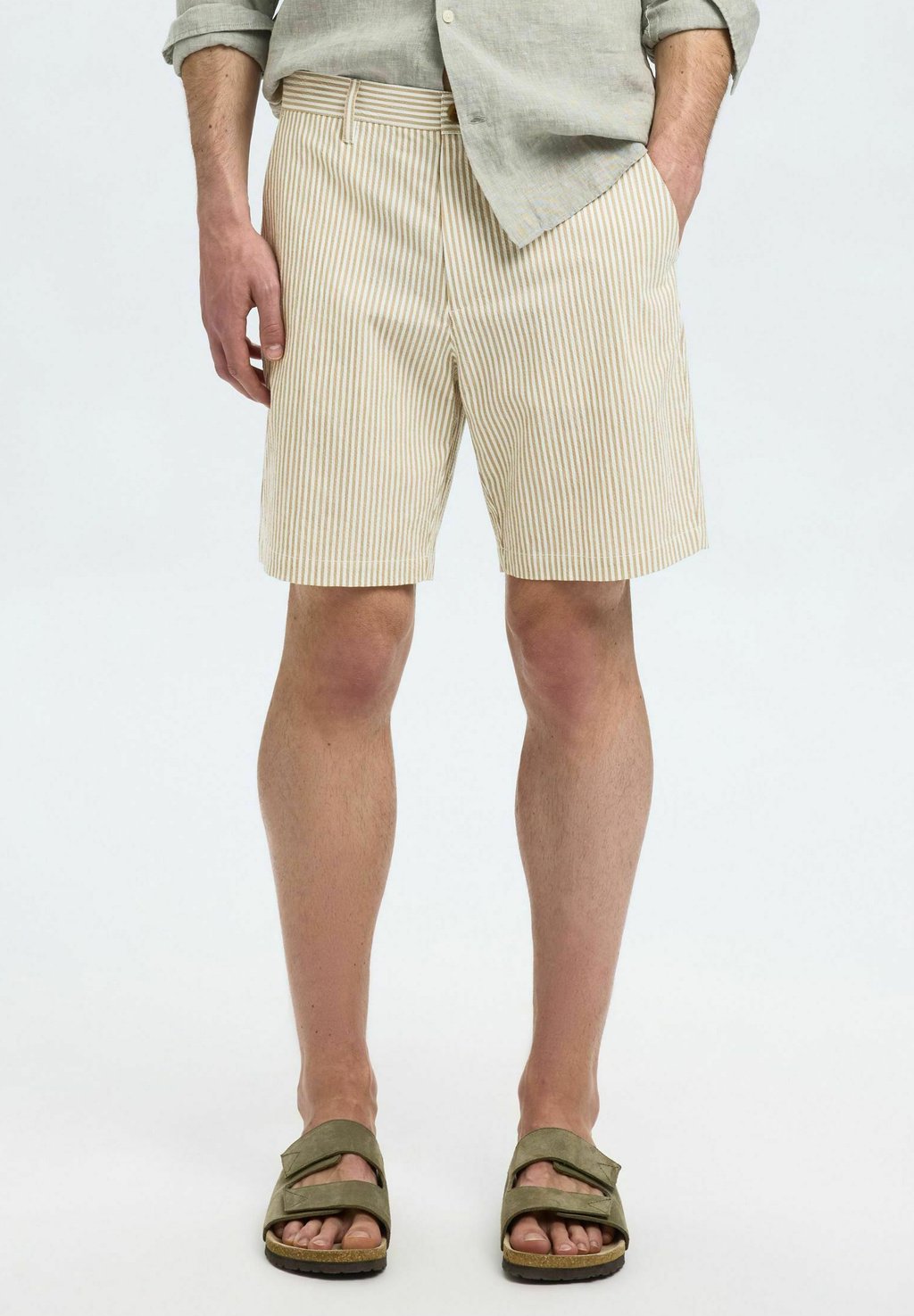 

Шорты SLHREGULAR KARL SEERSUCKER Selected Homme, бежевый