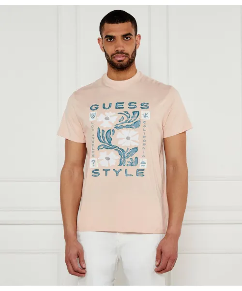 

Футболка Regular fit Guess Jeans, розовый