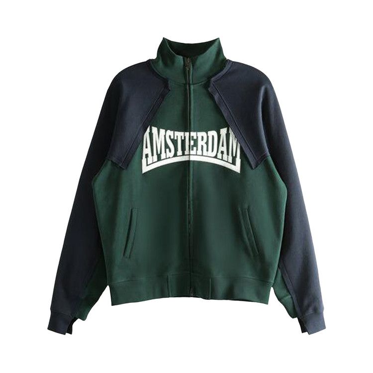

Толстовка Vetements Patched Zip-Up, Emerald Green/Navy