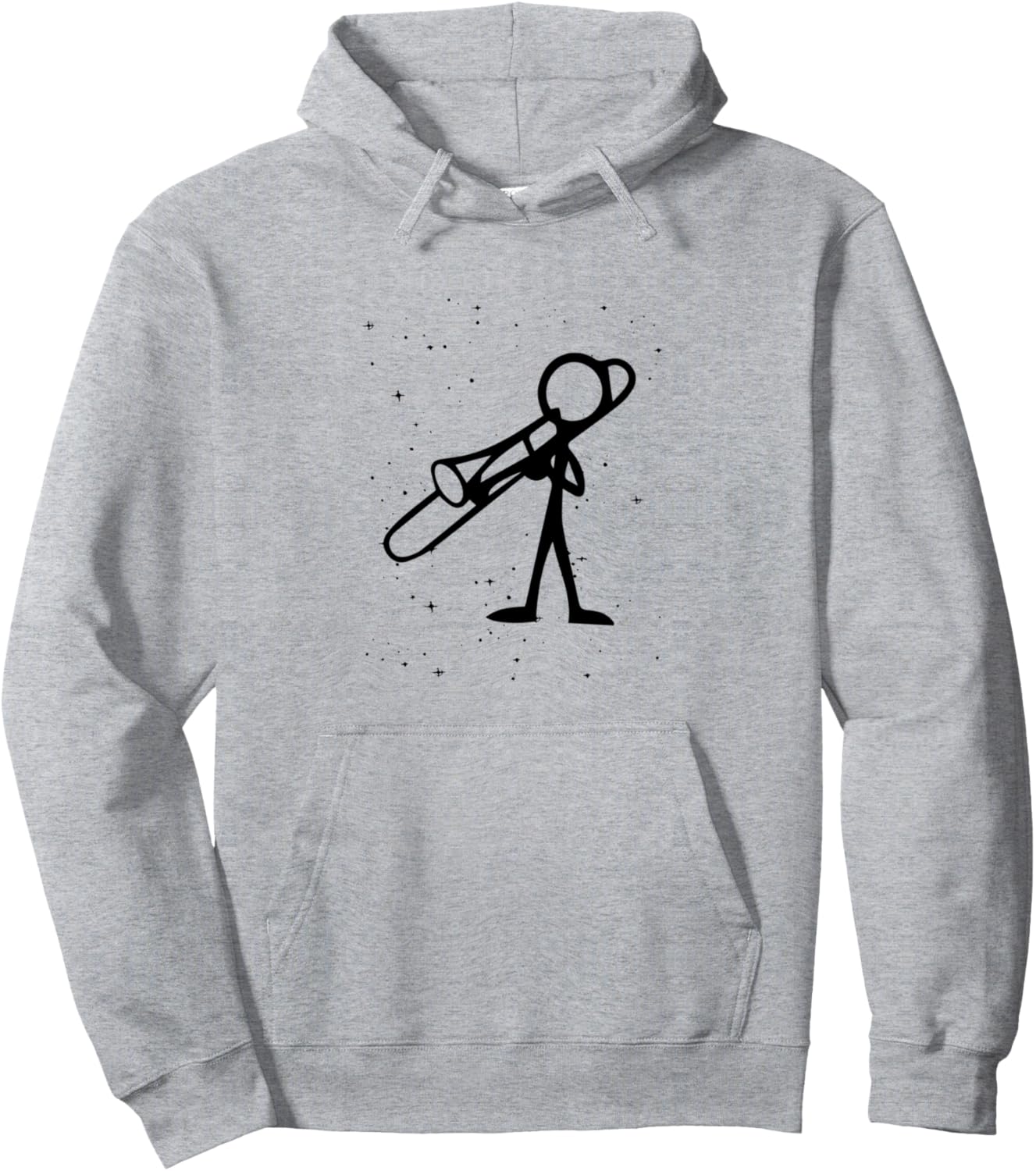 

Худи с изображением тромбониста в человечках, серое, размер S Trombone Player Funny Stick Figure Musician