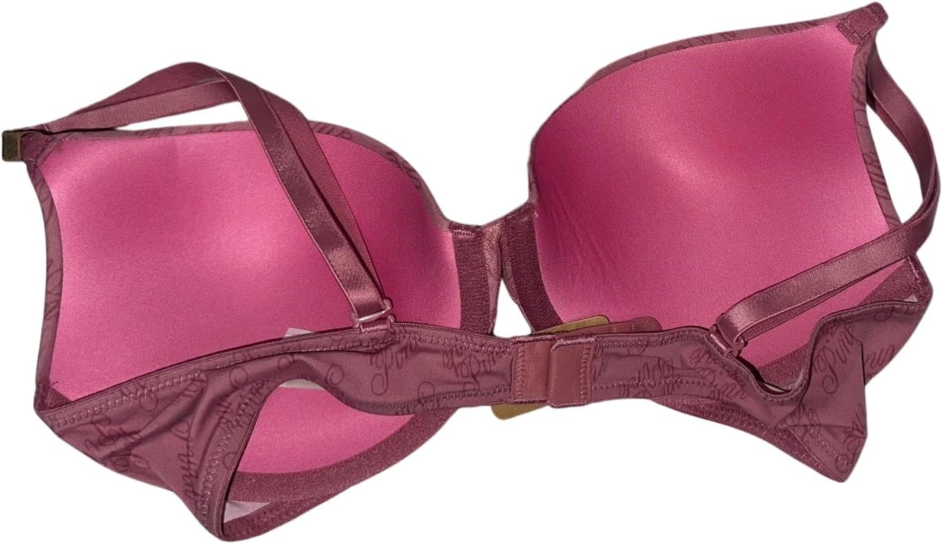 Бюстгальтер-пуш-ап Victoria's Secret Pink Wear Everywhere Smooth, цвет мягкий, Begonia Script, новый, Soft Begonia Script — фото 2
