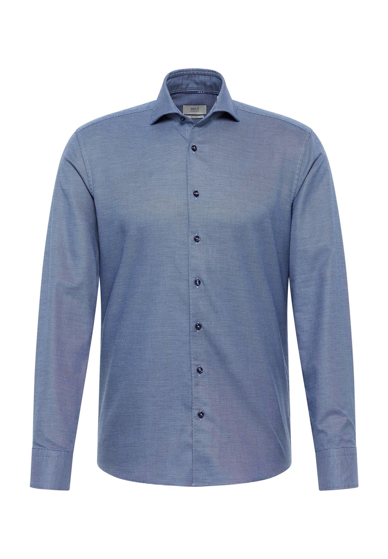 

Хлопковая рубашка SLIM FIT ETERNA, темно-синий