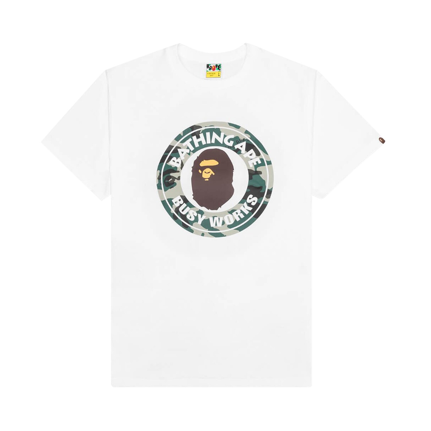

Футболка BAPE Woodland Camo Busy Works, белая