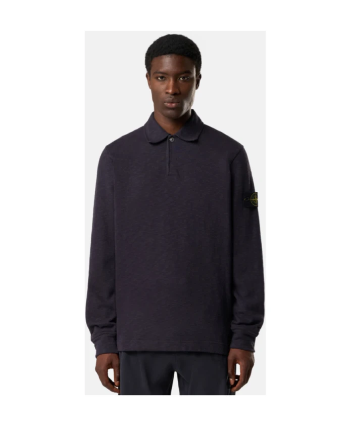 Синяя толстовка-поло из плотного хлопка. Stone Island, синий — фото 2