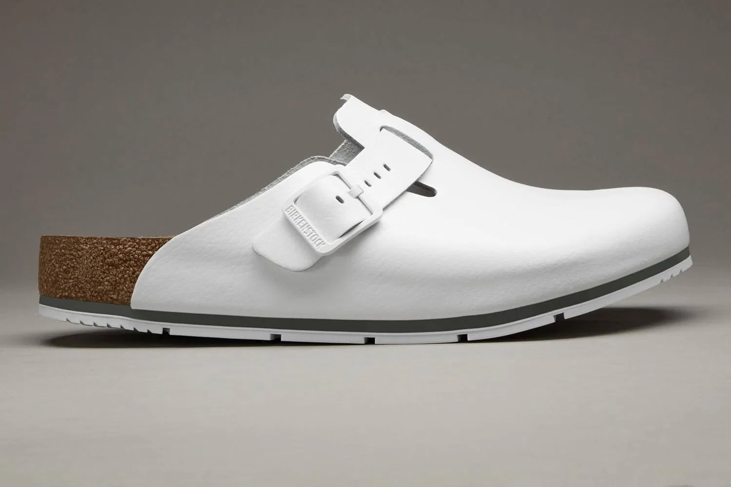 Женские/мужские тапочки BIRKENSTOCK Boston Pro, кожаные мюли/сабо - сертифицированы по стандарту EN ISO 20347:2043 - рабочая обувь для медицинских учреждений, предприятий общественного питания и сферы услуг — фото 4