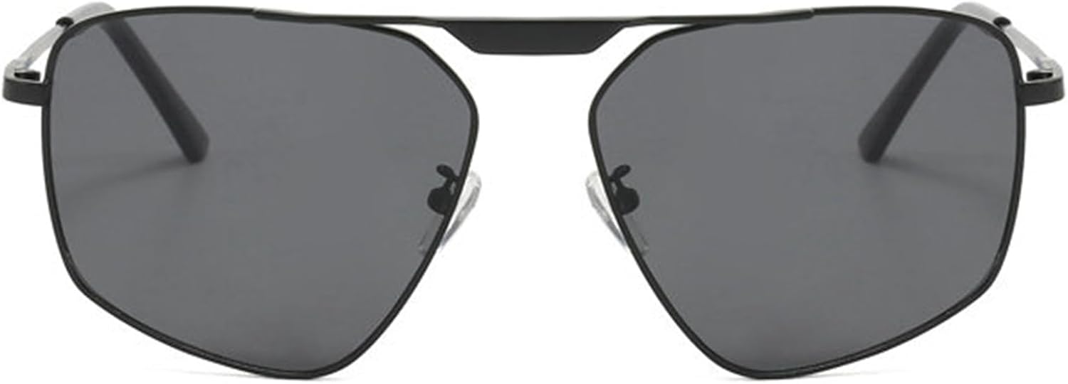 

Солнцезащитные очки Helena Fashion для мужчин, женские, в стиле ретро, ​​с неровной квадратной металлической оправой, черные, для вождения, с защитой от УФ-излучения UV400, C2