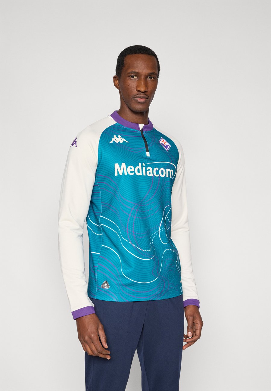 

Толстовка Kappa Gara FIORENTINA 1/4 ZIP, Turquoise Crystal/White Whisper/Violet Indigo/Stone Blue Denim