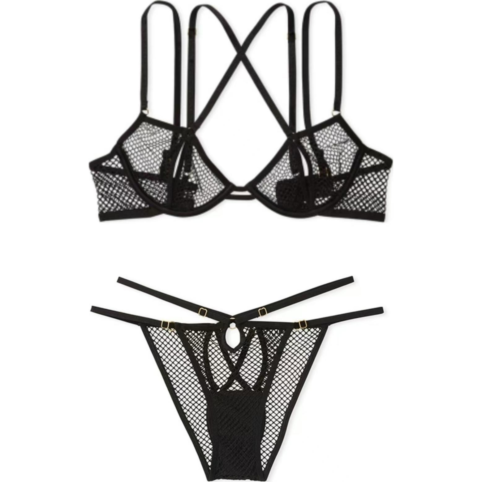 

Комплект нижнего белья женский черный Victoria's Secret, Комплект (Черный)