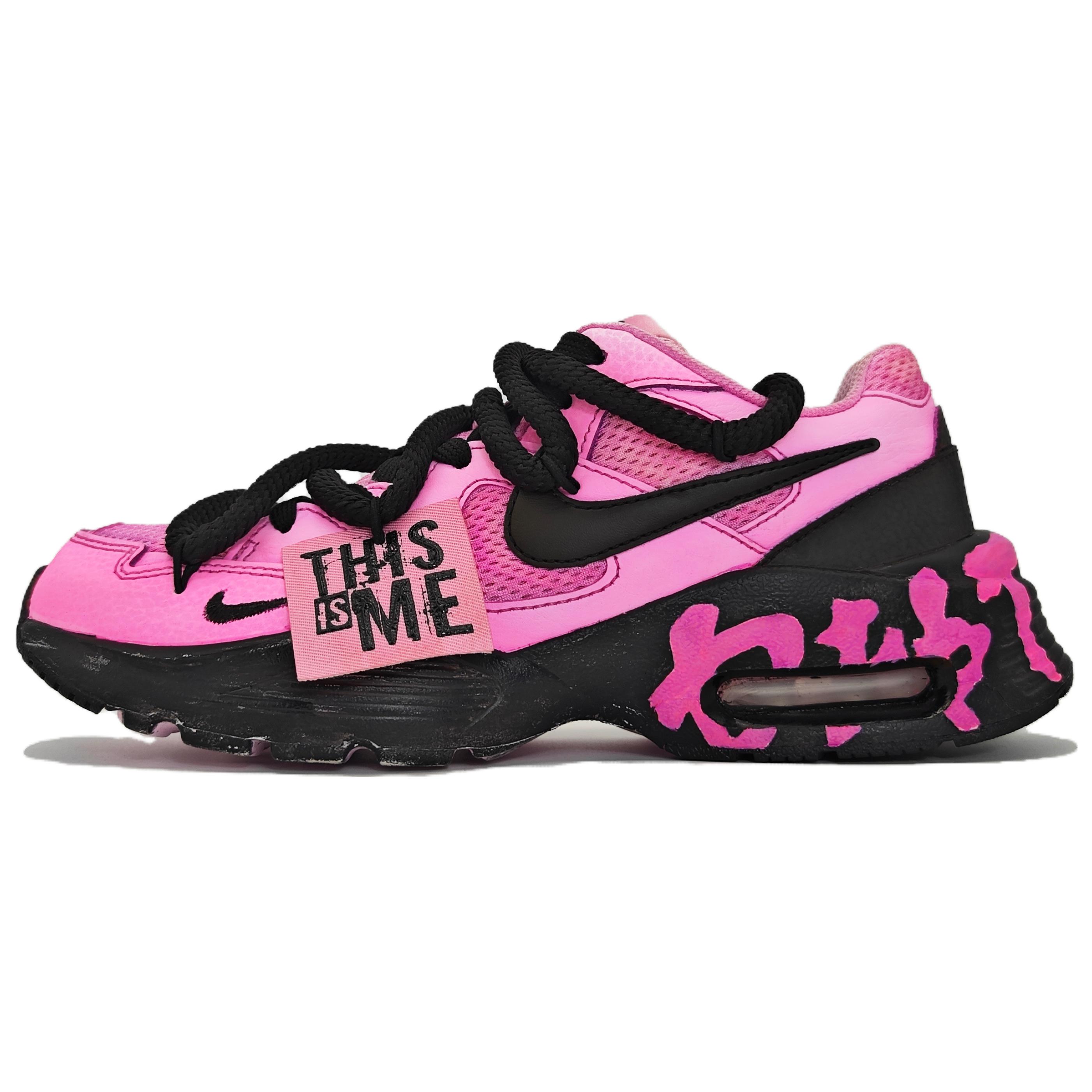Nike Air Max Fusion Женские Черно-Розовые Повседневные Беговые Кроссовки Низкие Амортизирующие Противоскользящие Износостойкие