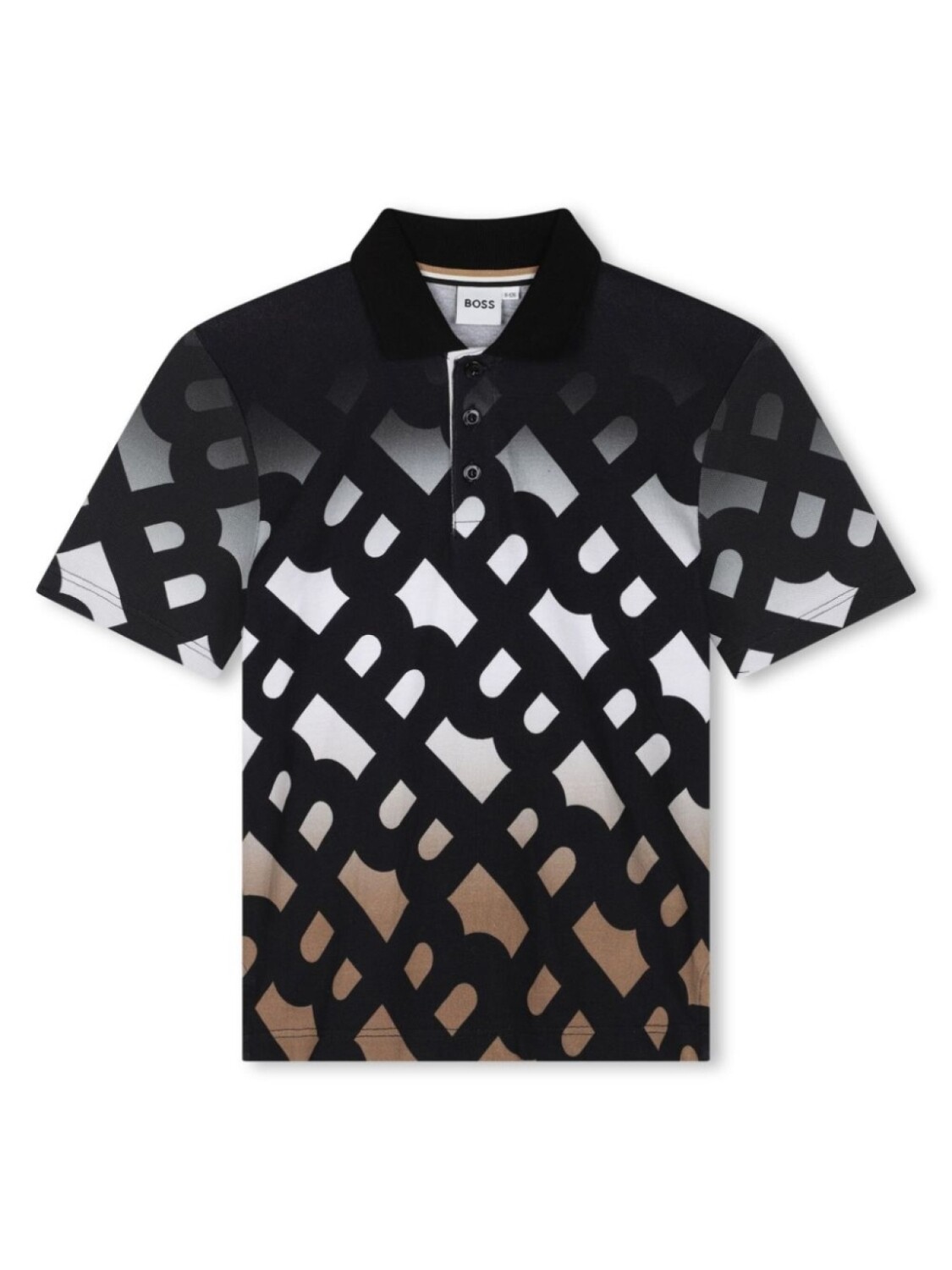 

BOSS Kidswear рубашка поло с монограммой, черный