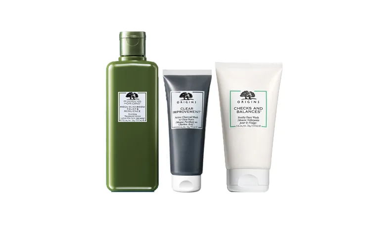ORIGINS Набор для очищения и восстановления кожи с грибом рейши, Ganoderma Water 200ml+Doll 75ml+Bubbles Cleanser Mousse 150ml