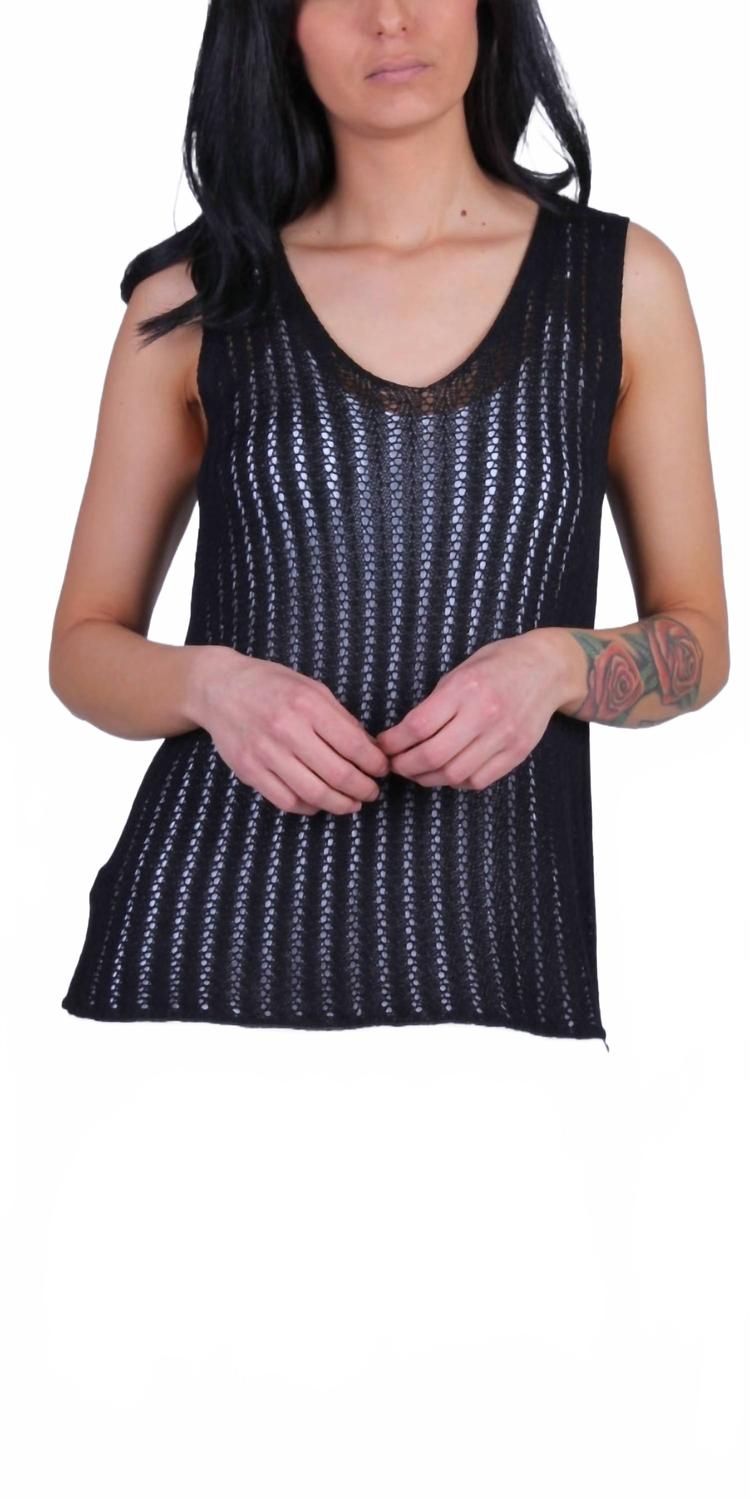 

GIGI MODA Сетчатая майка Positano черного цвета