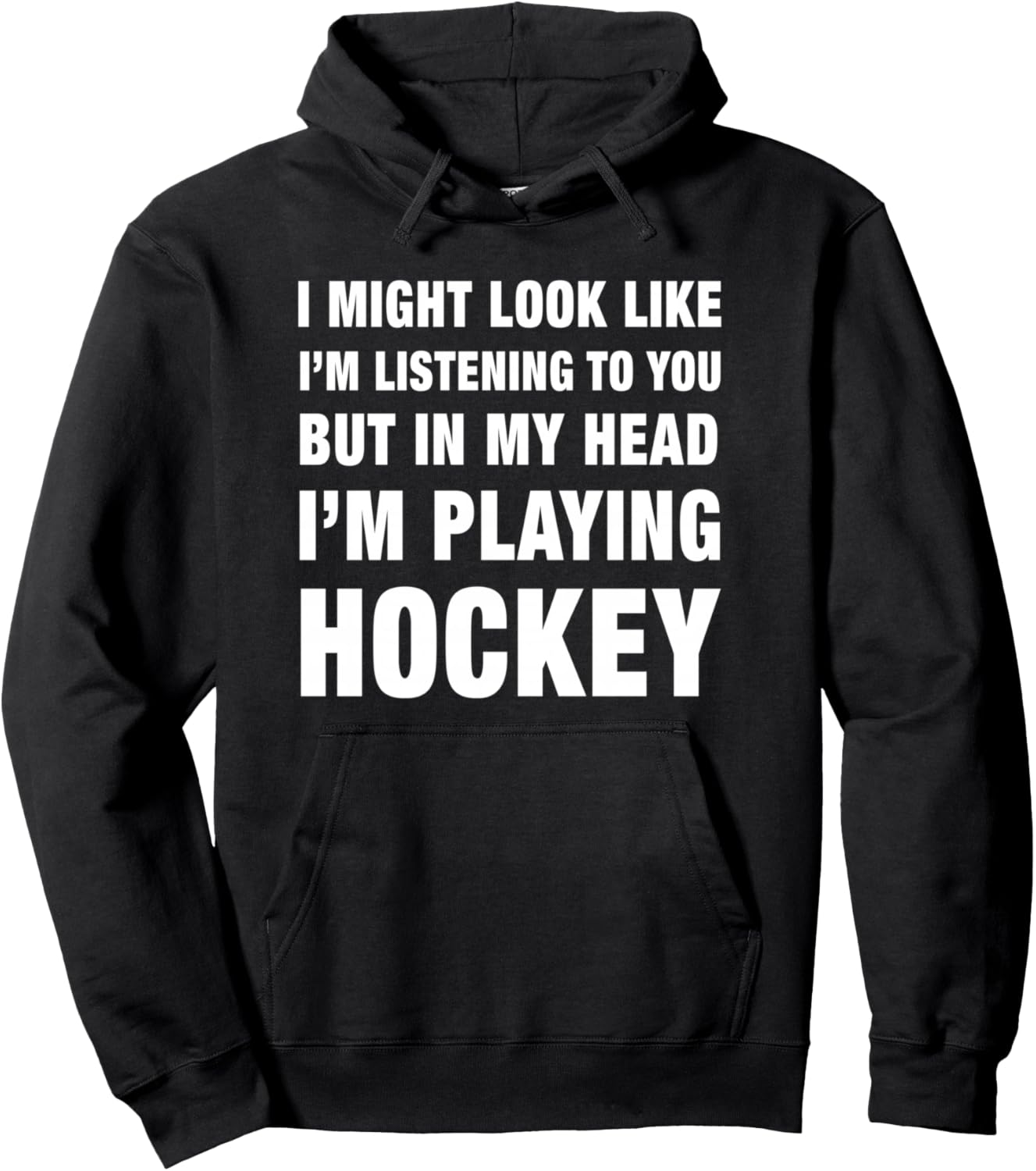 

Толстовка с дизайном Я играю в хоккей для фанатов Hockey Player Designs Co., черный
