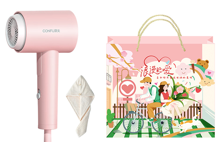

Фен для волос Confu, Pink (with Valentine's Day gift bag + hair dryer)