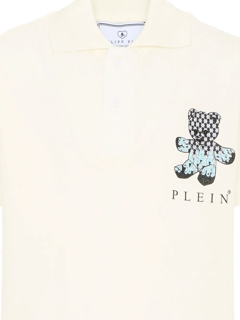 Поло с короткими рукавами и принтом Philipp Plein Junior, белый — фото 3